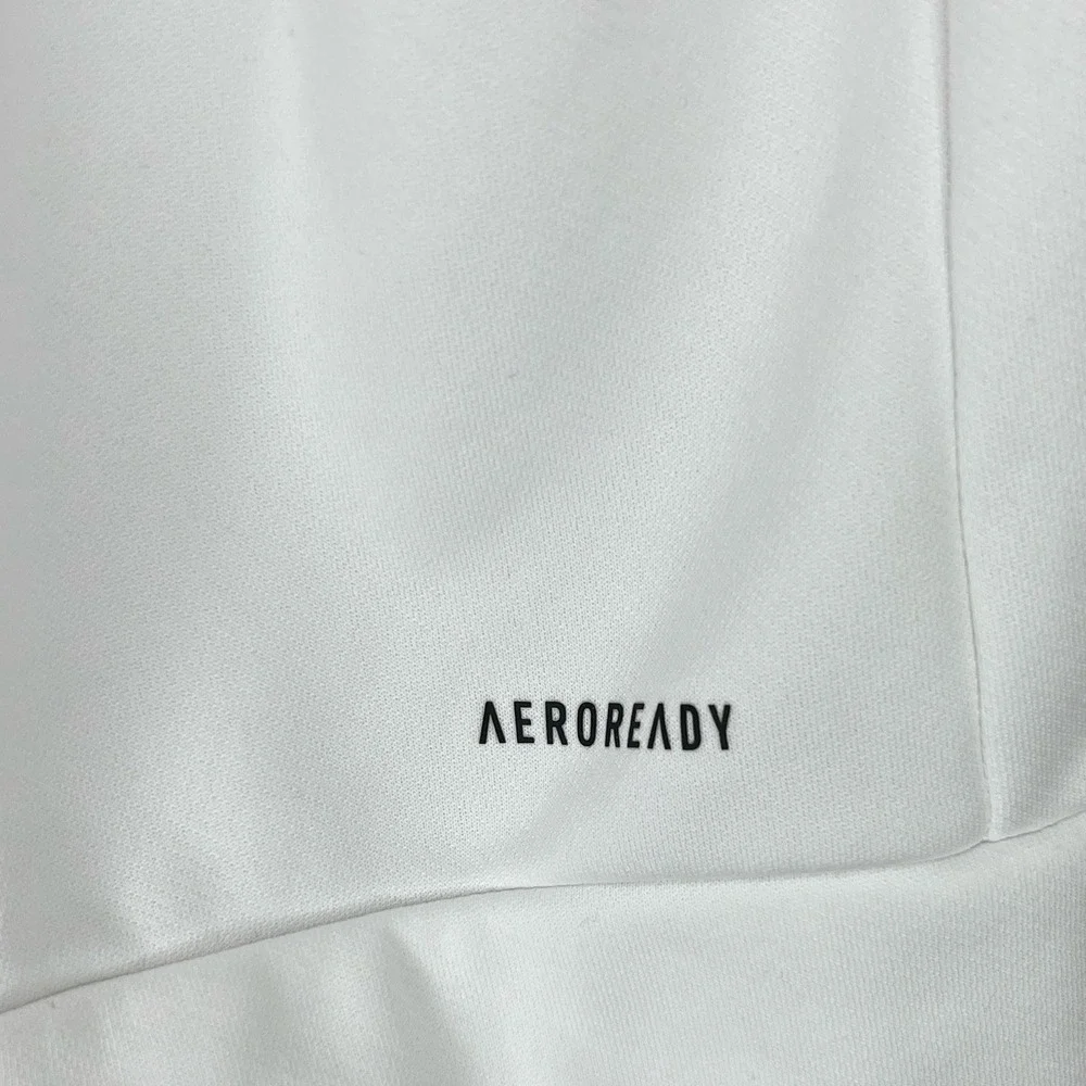 adidas AEROREADY Men's Pullover Hoodie Graphic Logo Size M White Polyester